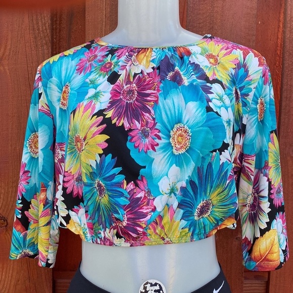 Crop Floral Top S/M - Picture 1 of 6
